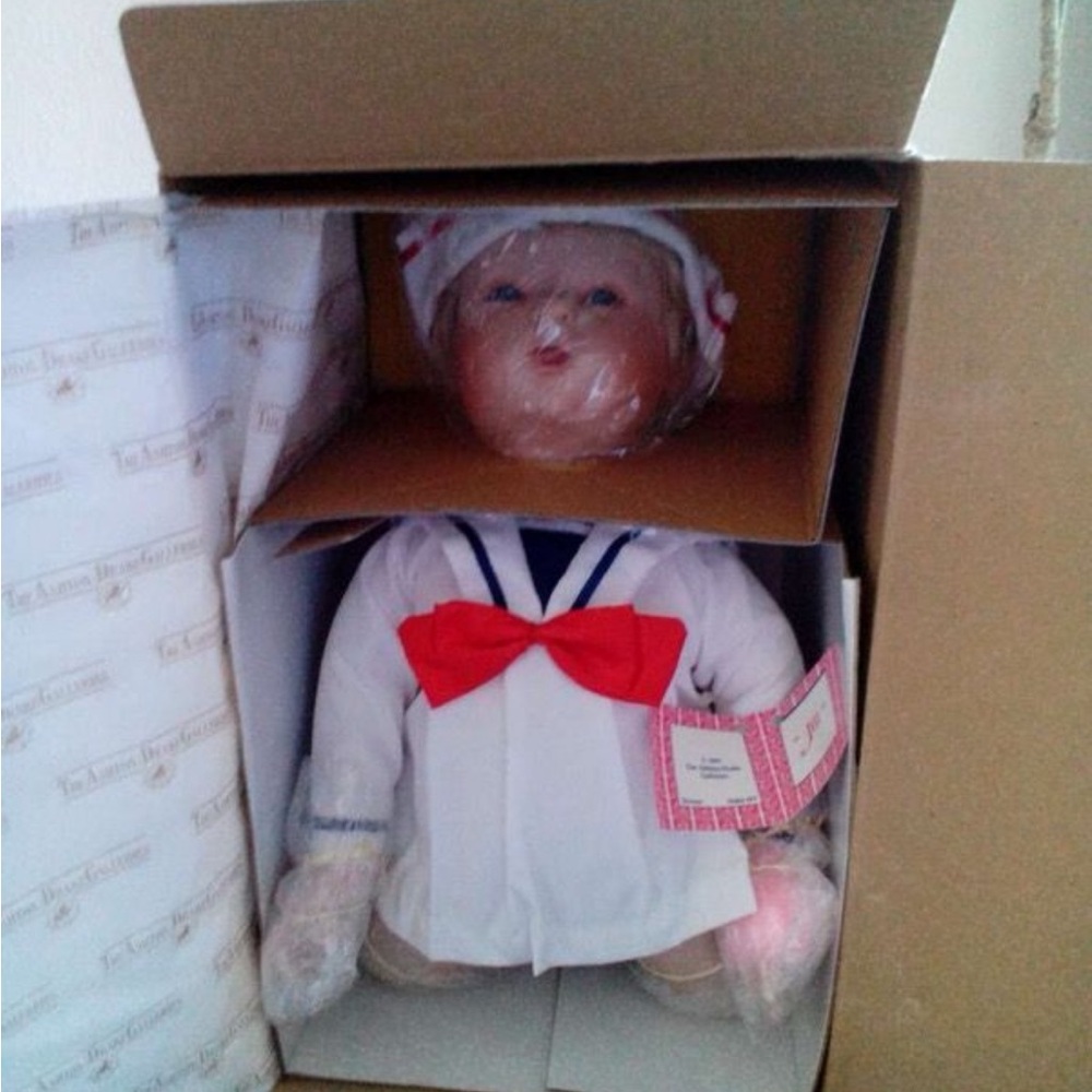 Vintage Yolanda bello doll Sailor Outfit Doll with Red Bow. Ashton drake